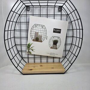 Metal and wood shelf